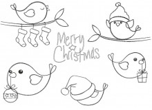 Stickserie - Wintervogel Doodle